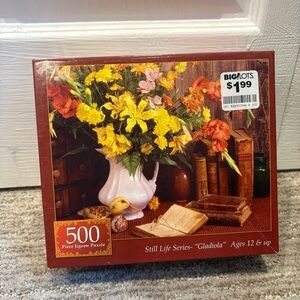 Vintage New Unopened 500 Piece Puzzle - 20” x 16” - Still Life Series “Gladiola”